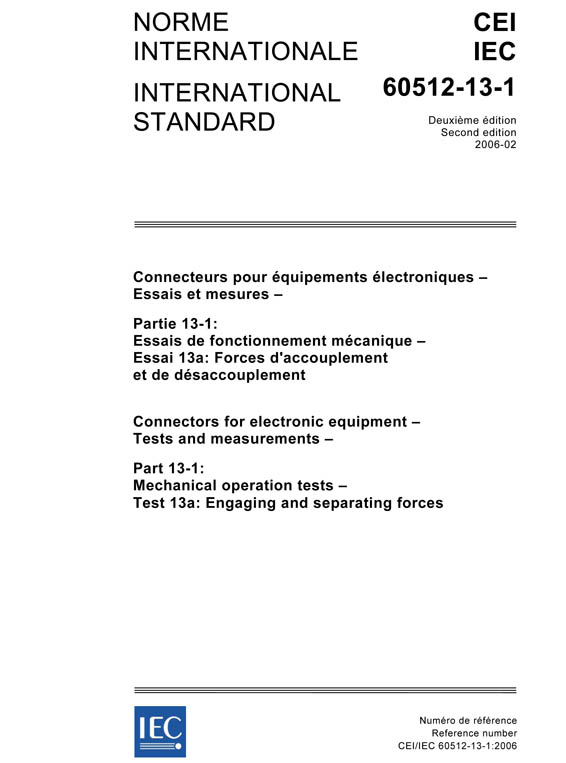 Cover IEC 60512-13-1:2006